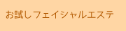 お試しフェイシャルエステ